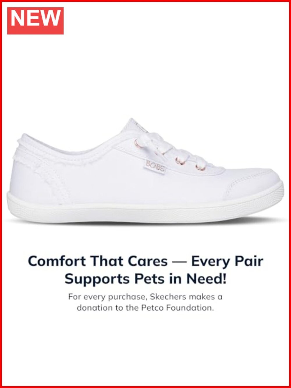Bobs B Cute Sneaker Memory Foam Slip On Vegan Canvas Walking Shoe - Picture 2 of 6